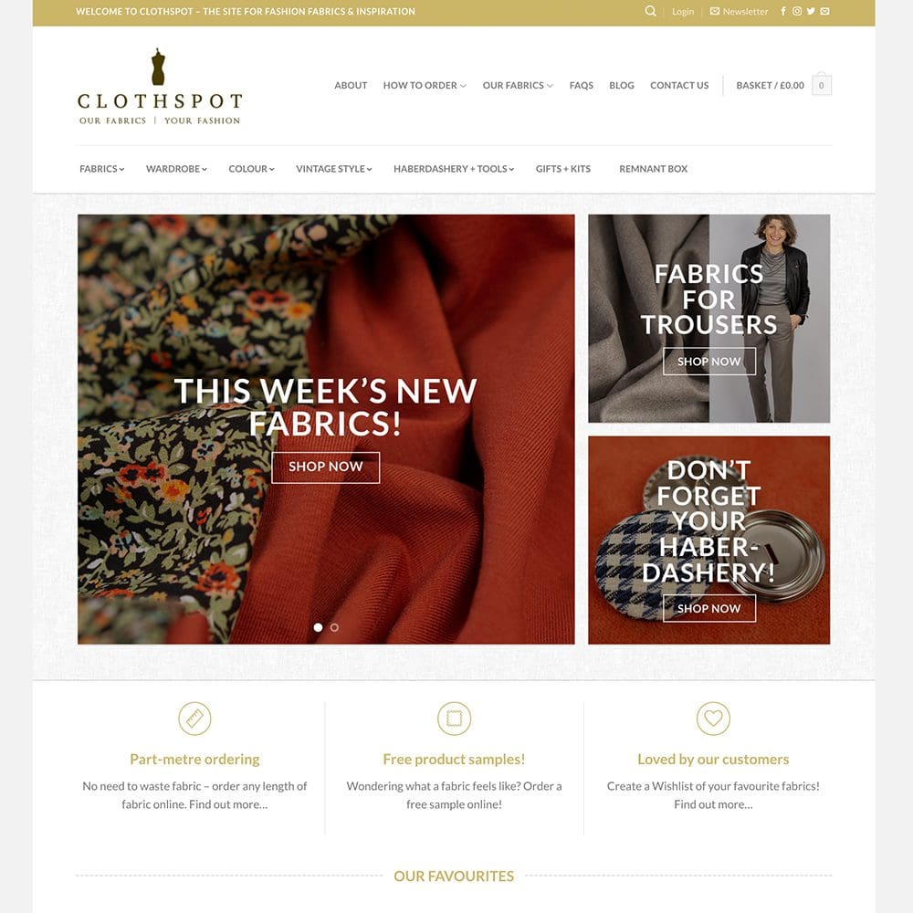 Clothspot Homepage