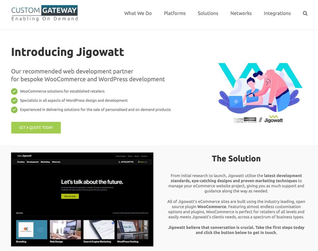Custom Gateway - Jigowatt Partnership Post