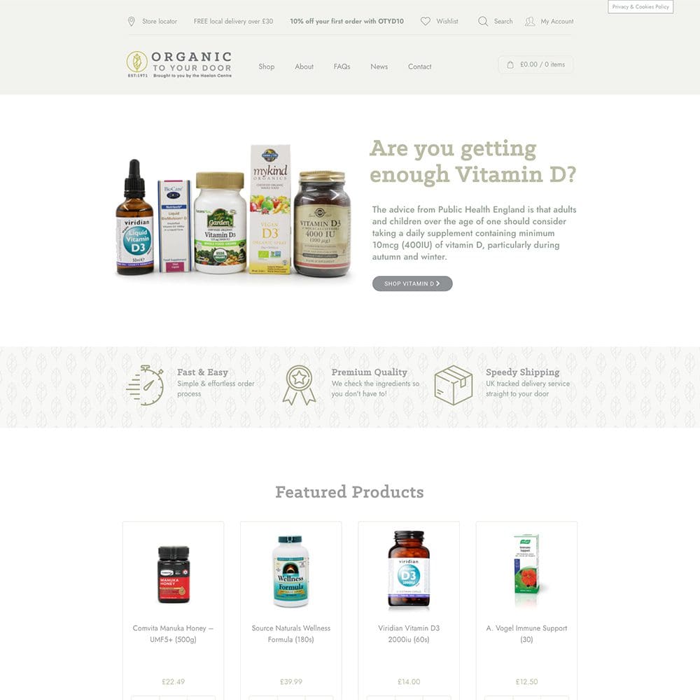 Organic to your Door Homepage
